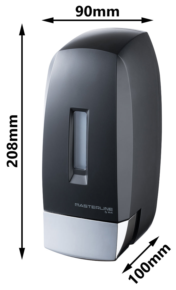 500ml Liquid Soap Refillable Dispenser Wallmounted Push Button Tank Black ABS