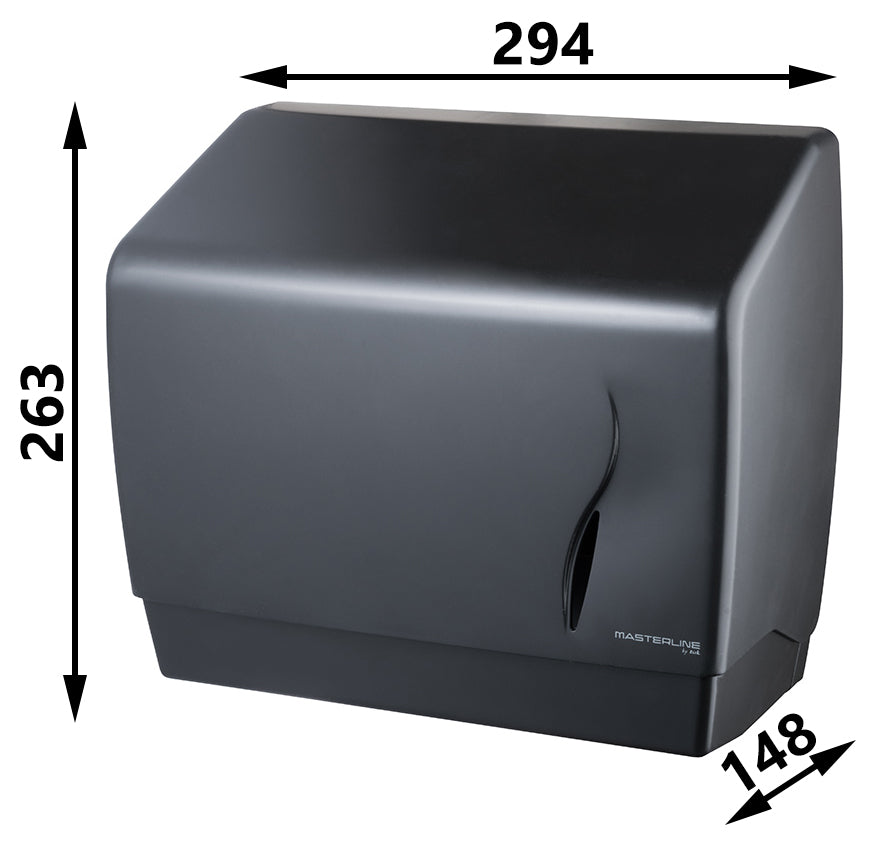 Wall Mounted Bathroom Hand Paper Towel Tissue Dispenser Box Industrial Black ABS