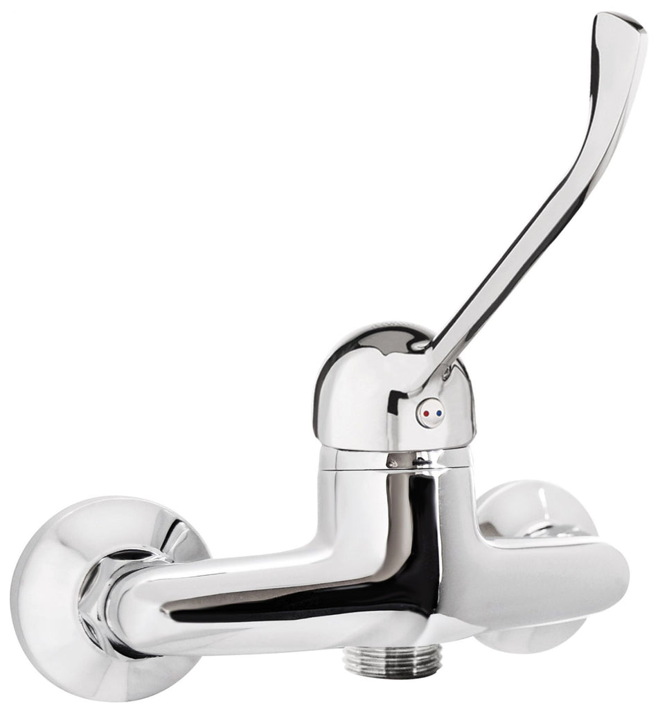 Extended Lever Chrome Plated Wall Mounted Tap Shower Mixer Easy Usable