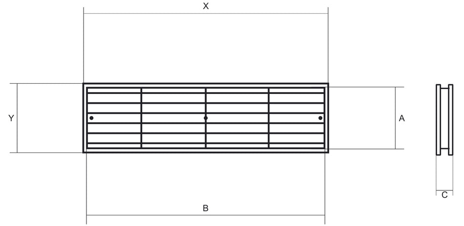 430x76mm White Internal Door Plastic Ventilation Grille Rectangle Air Vent