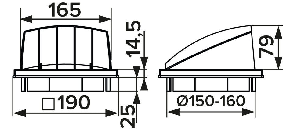 150/160mm Ventilation Air Hood Non-Return Flap Outside Duct Cover White Colour