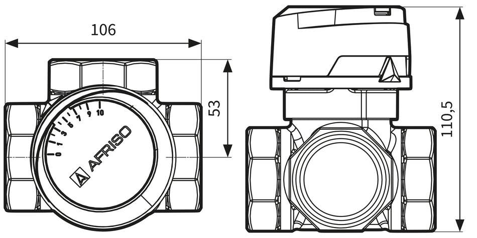 3-way 6/4" Inch BSP Female DN40 Universal Mixing Valve Heating Cooling Systems