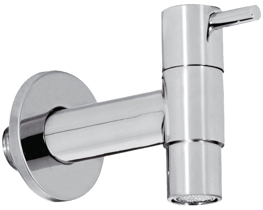 Garden Tap with Aerator Modern Looking Cold Water Outdoor Chrome Plated