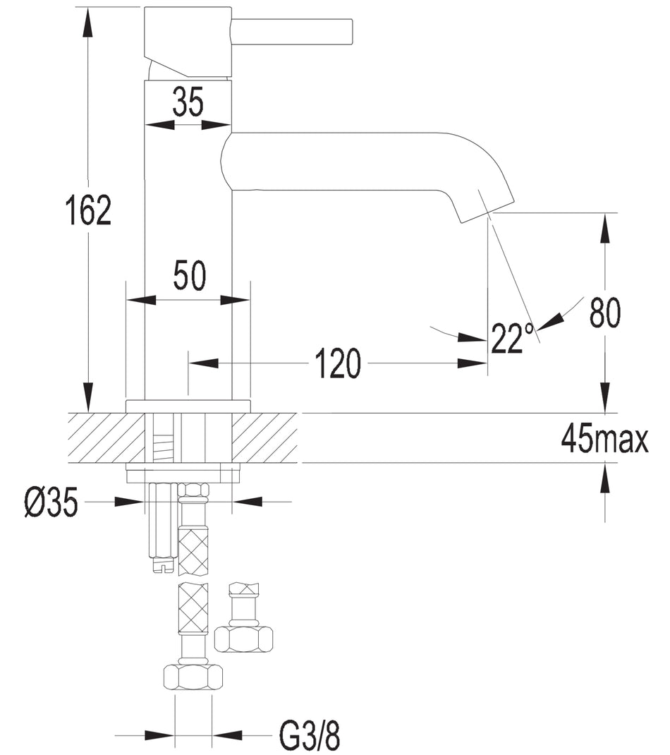 Gold Coloured Brass Bathroom Basin Faucet Standing Mixer Tap Single Lever Tap