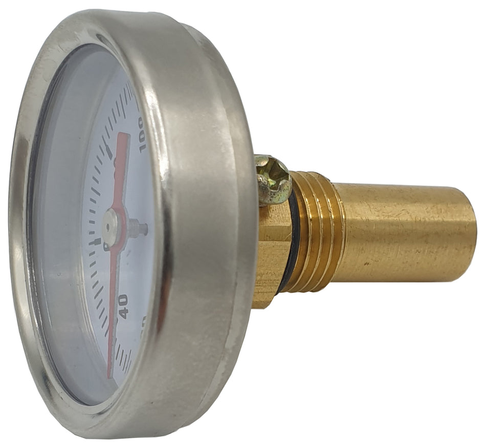 1/4 Inch Rear Entry 0-120C Thermometer Temperature Gauge 40mm Front Dial
