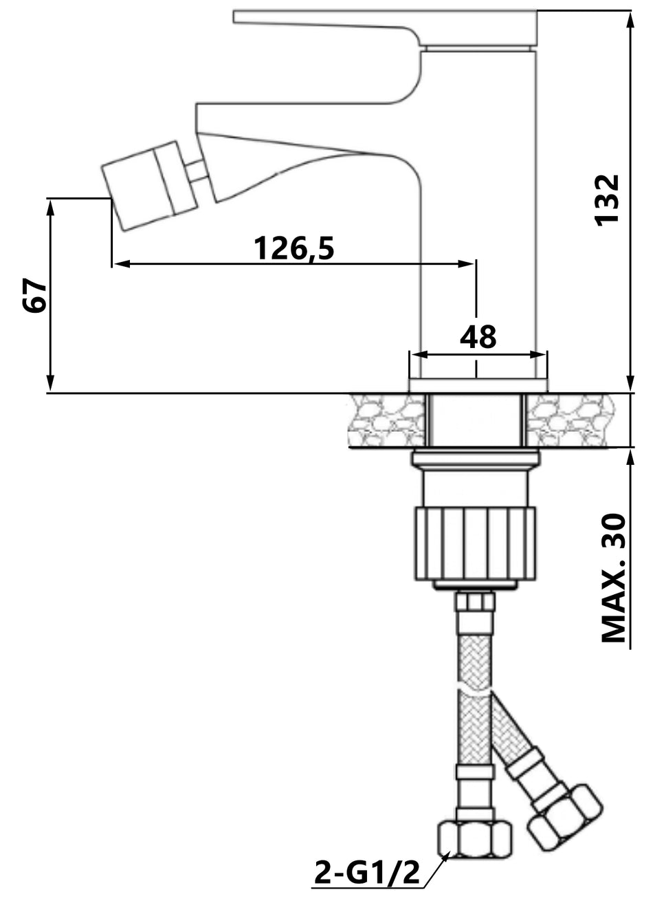 Black/Rose Gold Brass Bathroom Bidet Faucet Mixer Tap + Click-Clack Plug