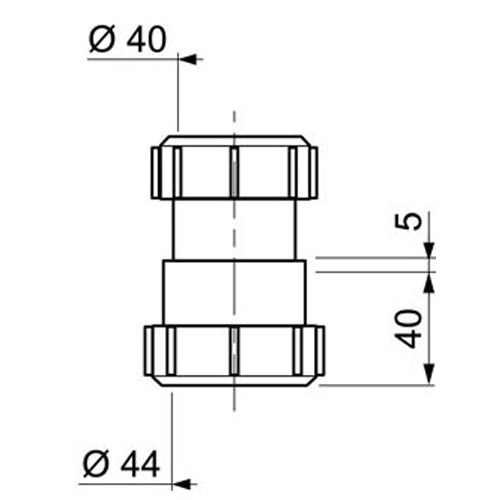 40x44mm (1 1/2" Inch) PVC Tube Fitting Sleeve Connector EU to UK Adaptor