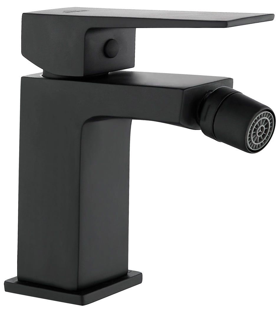 Rectangle Shaped Bidet Faucet Bathroom Black Brass Ceramic Mixer Deck Mounted