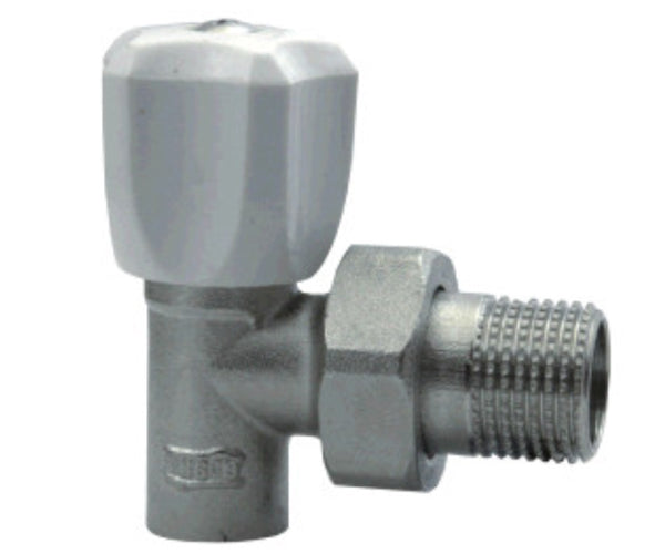 Angled 15mm x 1/2 Inch Male BSP Soldered Radiator Heater Valve with Handle