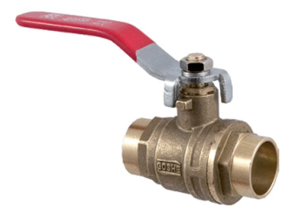 Straight Shutoff Valve 15mm Soldered Radiator Heater DN15 with Red Handle