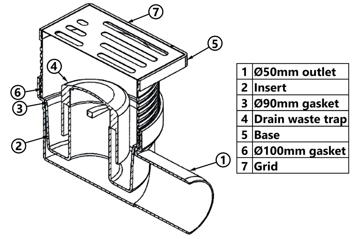 Gully Outset Regulated Height Side Outlet 100x100mm Floor Ground Waste Drain Gully ...