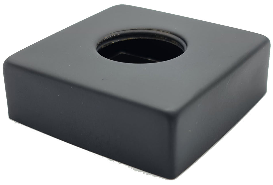 Black Finished Steel Square Shaped Collar Basin Shower Bath Tap Cover Rosette