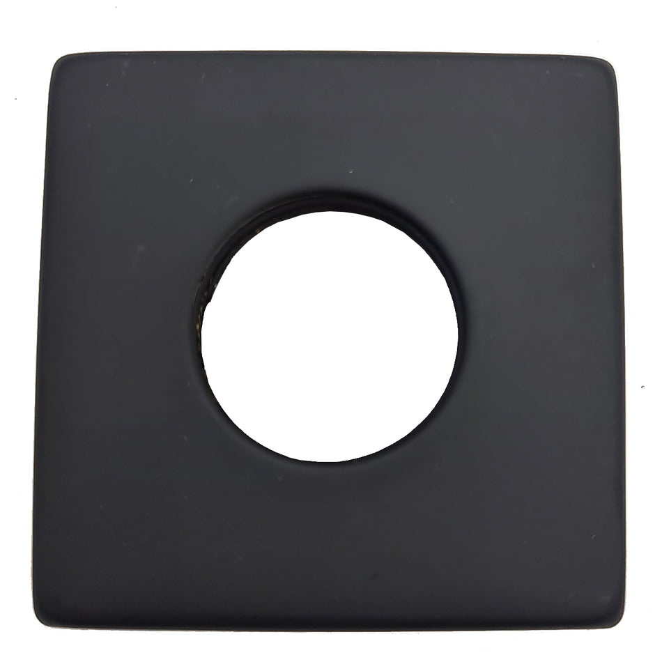 Black Finished Steel Square Shaped Collar Basin Shower Bath Tap Cover Rosette
