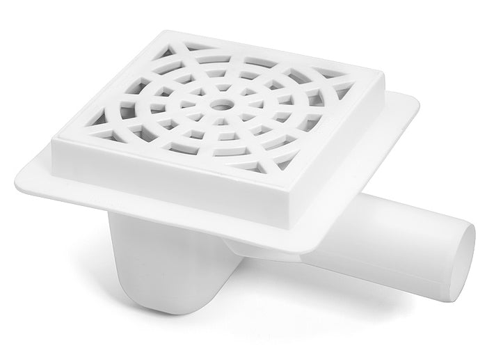 White 150x150mm Floor Ground Garage Waste Drain Gully Trap 50mm Outlet Pipe