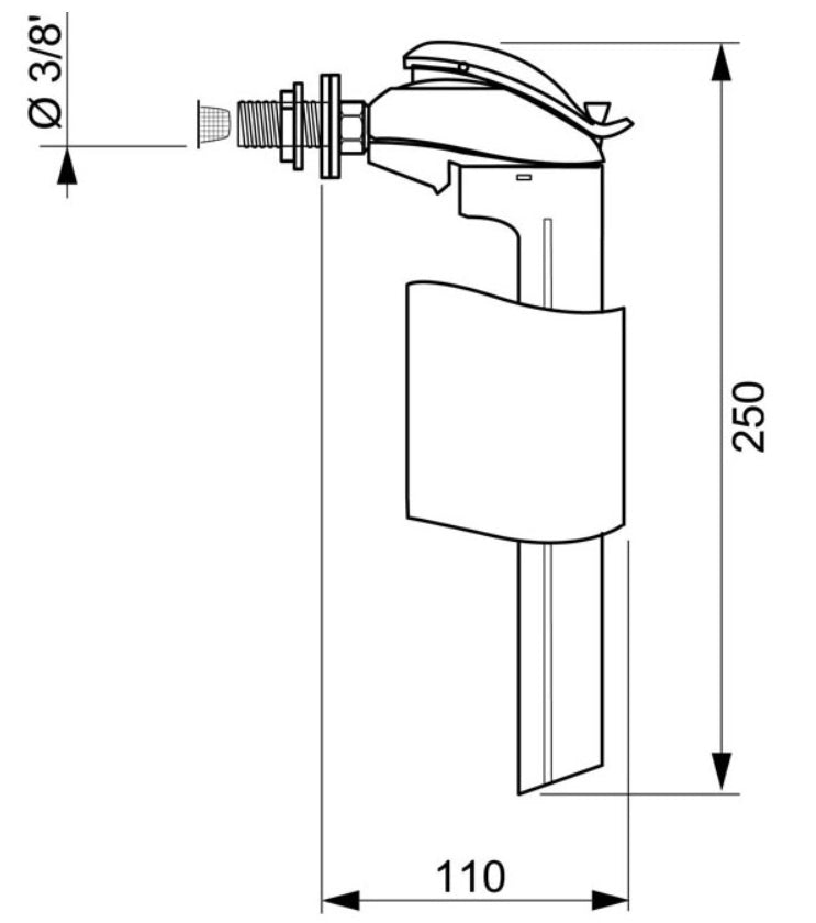 Side Feed Float Valve Servovalve WC Toilet Cistern Inlet Flush Fill 3/8" Inch