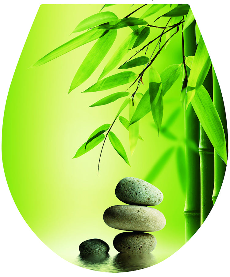 'Bamboo' WC Seat Sticker Toilet Lid Cover Bathroom Art 32x38cm