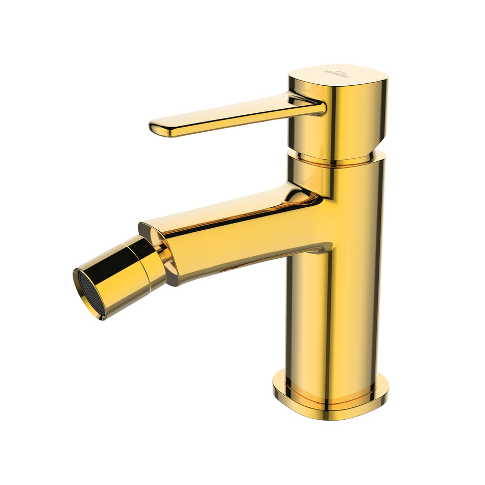 Gold Brass Bidet Bathroom Faucet Single Lever Standing Modern Mixer Tap