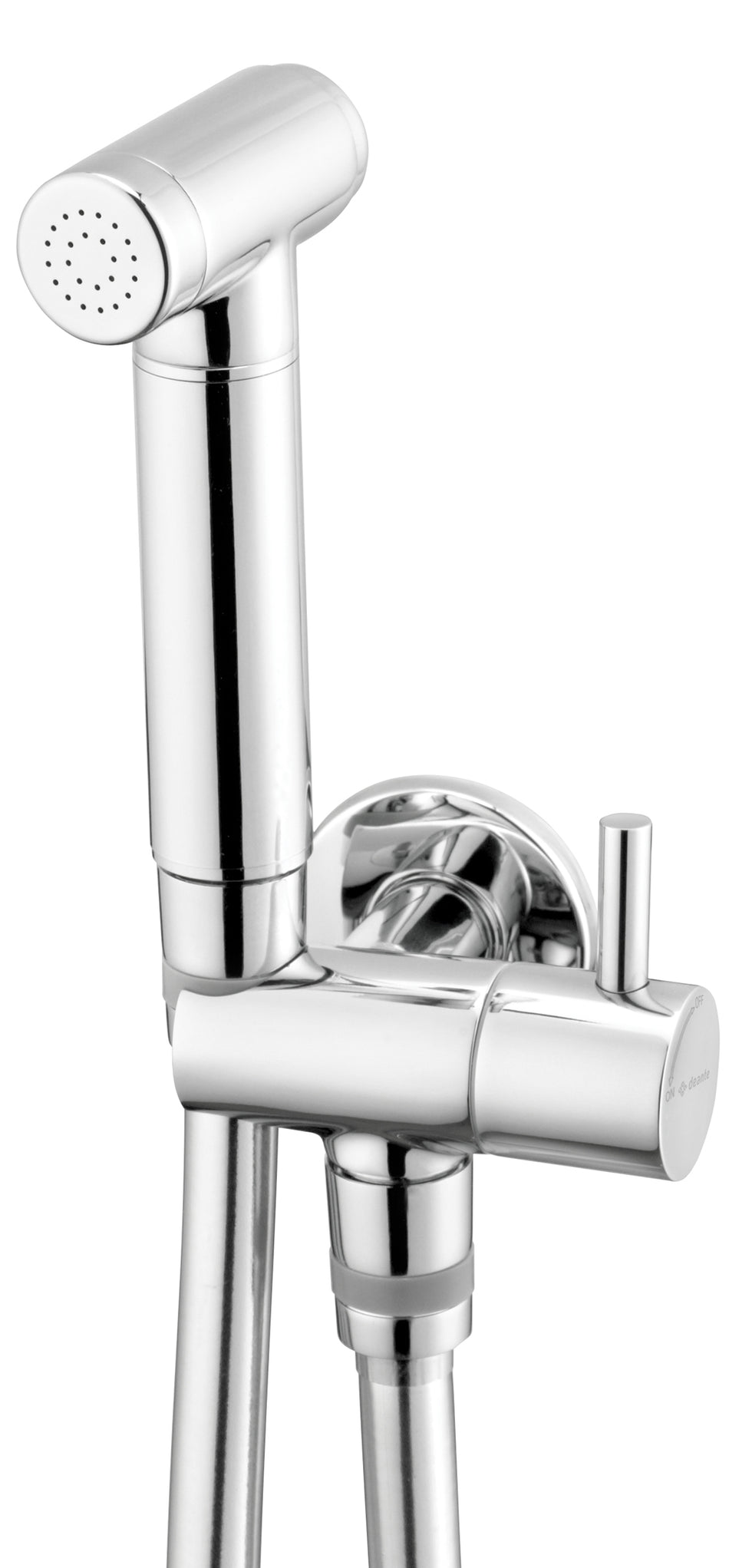 Chrome Finished Brass Bidet Tap Expendable Handle 1.5m Hose Angled Connection