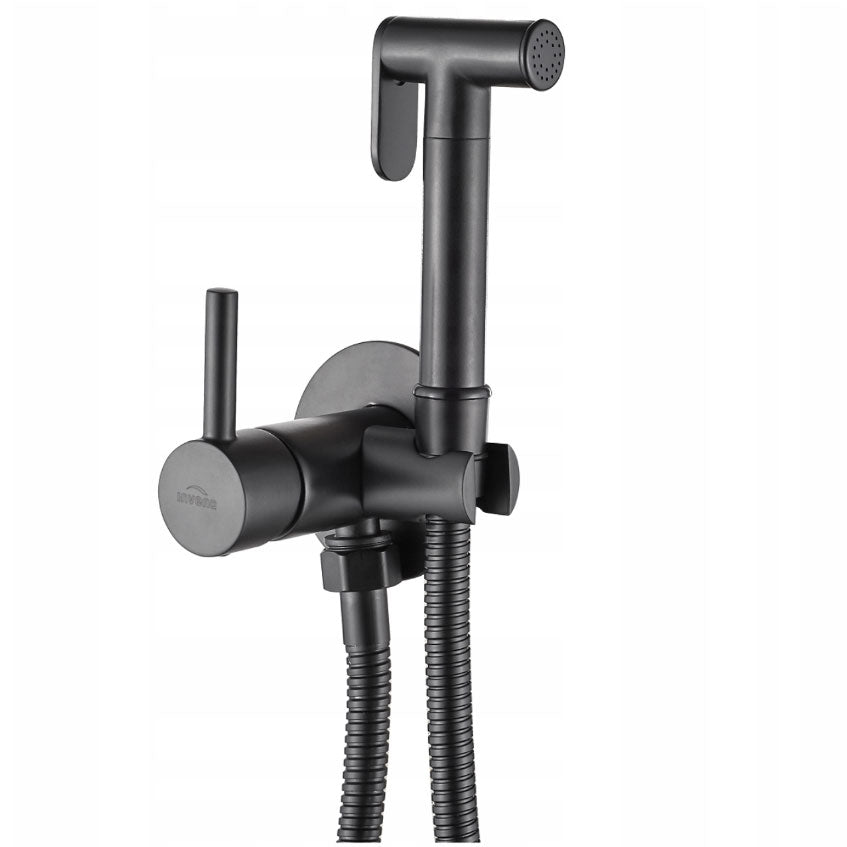 Black Brass Wallmounted Bidet Tap Ceramic Head Mixer Expendable Handle