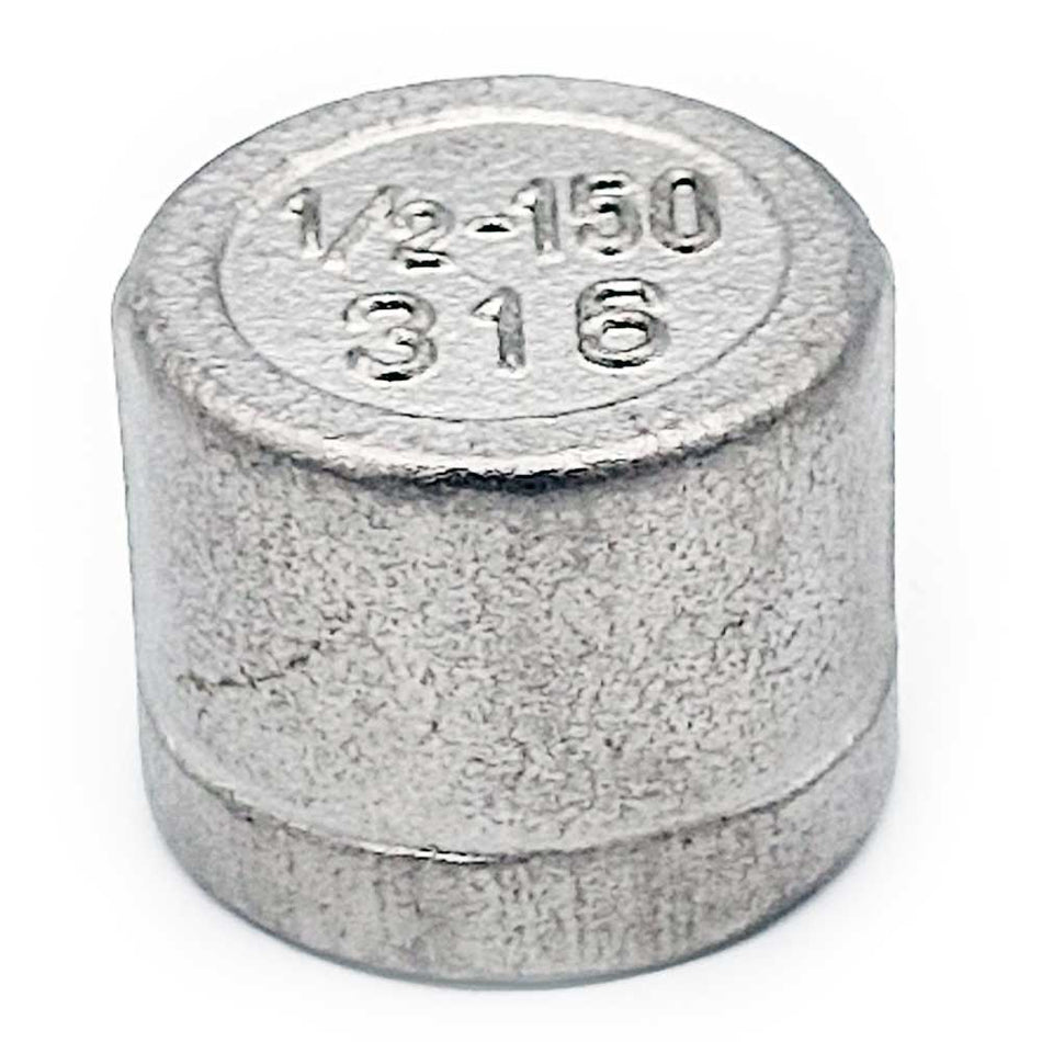 G1/2 BSP Female Round Pipe End Blanking Cap 316 Stainless Steel