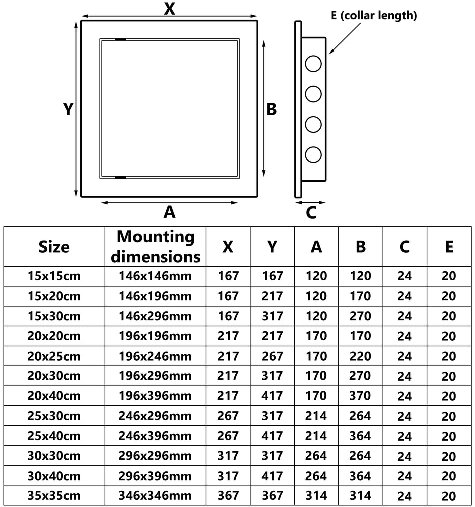 300x400mm Paintable Access Inspection Panel White Plasitc Concealed Check Doors