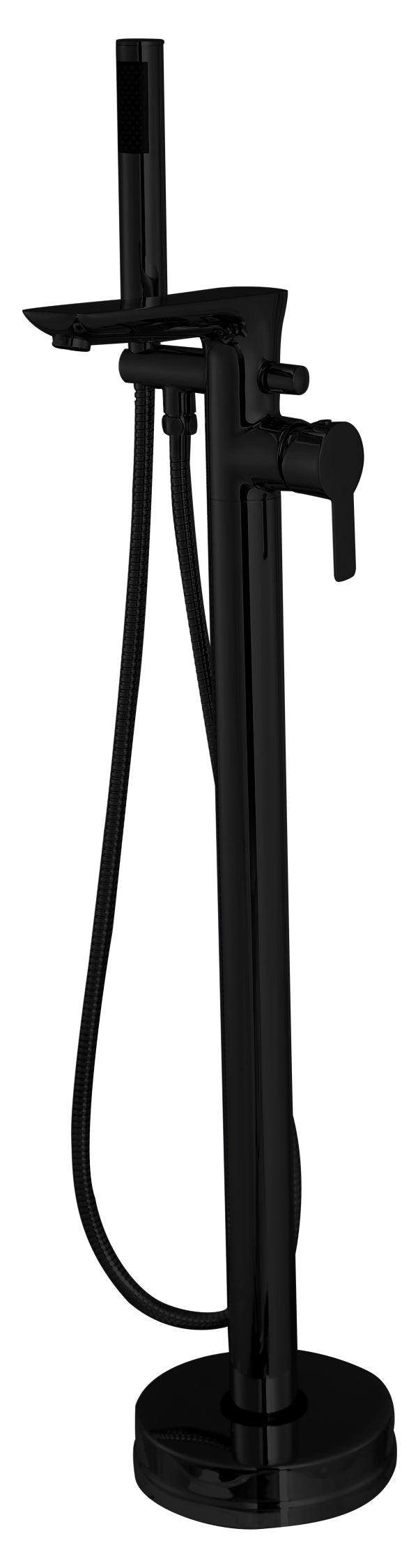 Freestanding Black Bath Tap Single Lever Bathtub Tall Faucet Shower Mixer