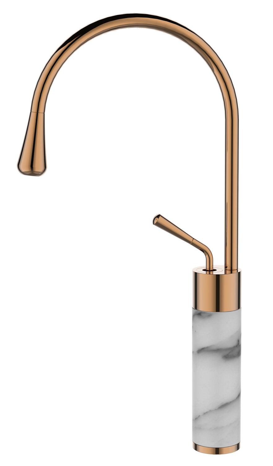 Copper/White Marble Kitchen Sink Tap Bathroom Basin Mixer Bar Standing Faucet