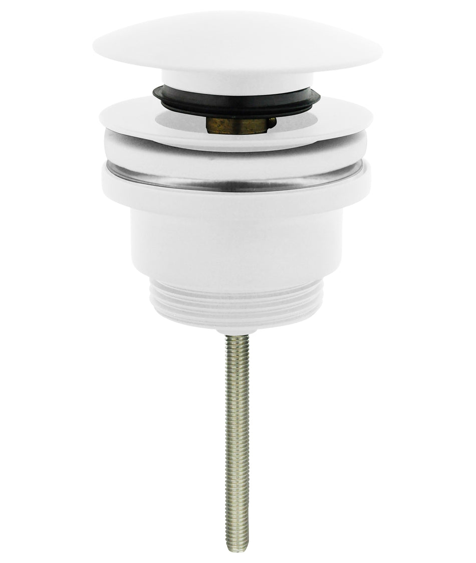 White Colour Finished Click-Clack Bathroom Drain Waste Button Universal Type