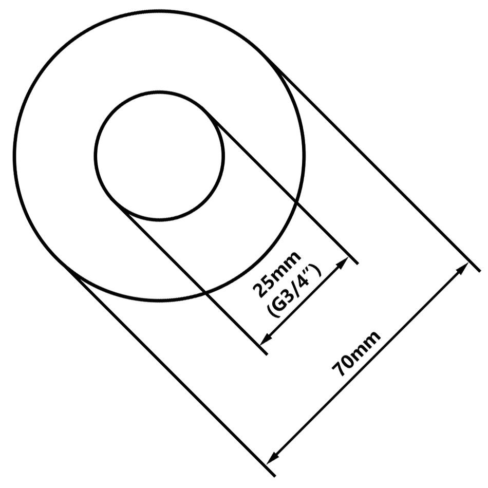 Gold Finished Steel Pipe Cover Collar Cone 3/4" (25mm) 25mm Height