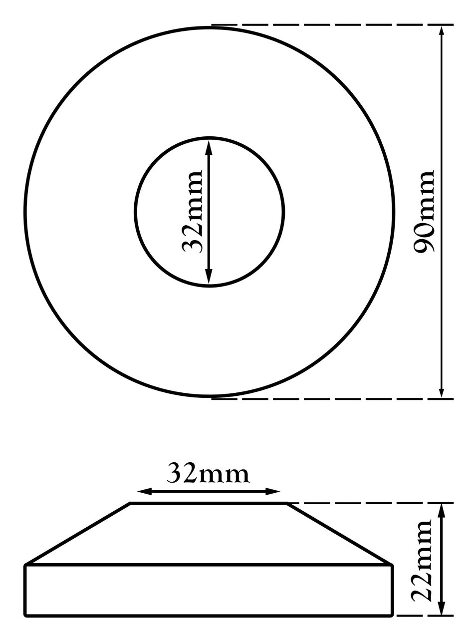32mm Gold Finished Steel Hole Collar Rose Sink Basin Drain Waste Trap Cover