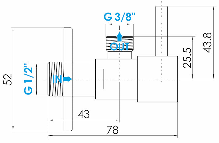 Gold Brass 1/2" x 3/8" BSP Basin Hose Valve Water Tap Cut-Off Long Lever