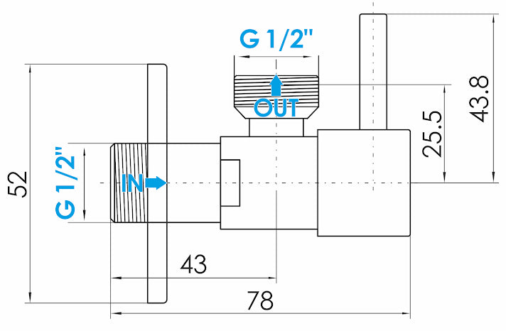 Gold Brass 1/2" x 1/2" BSP Basin Hose Valve Water Tap Cut-Off Long Lever