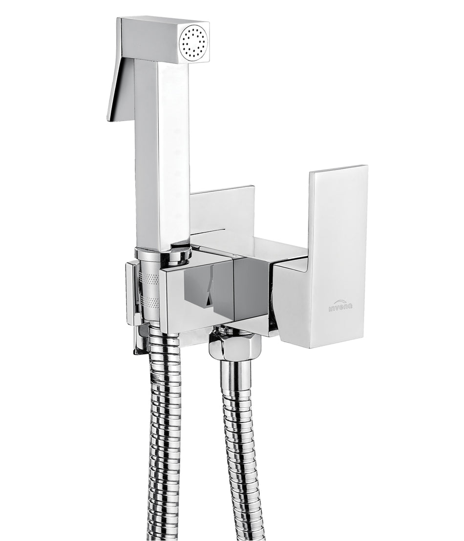 Chrome Concealed Bidet Tap In-Wall Bathroom Wallmounted Brass Shower Sprayer Mixer
