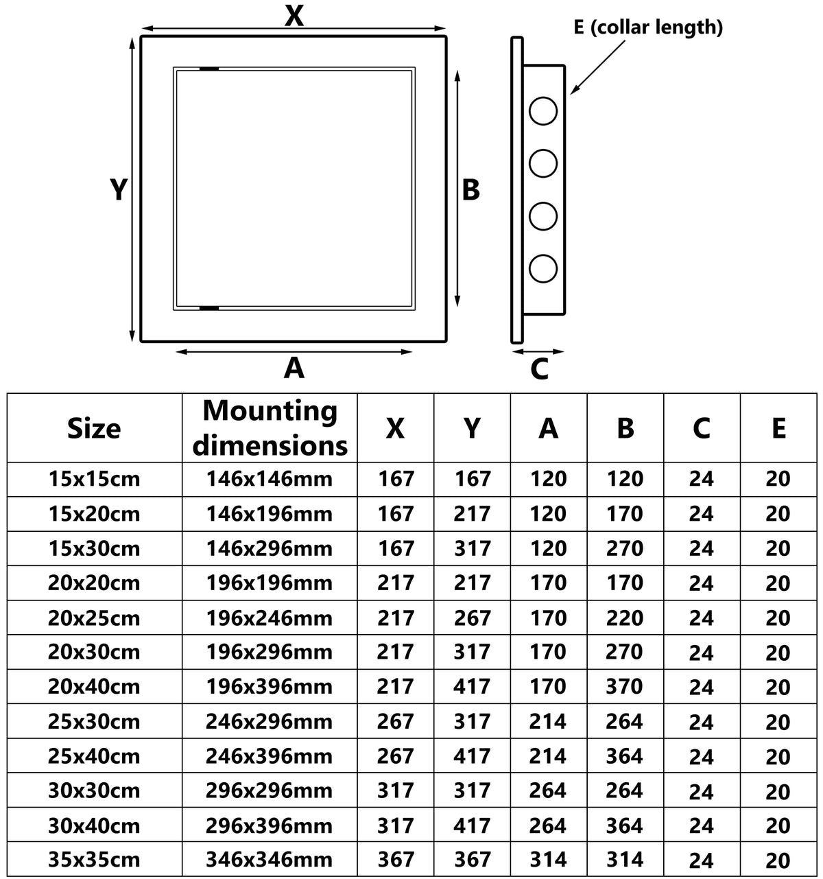 Spring Loaded Inspection Panel 300x400mm Black Front Access Inspection Panel Plastic Concealed Wall ...