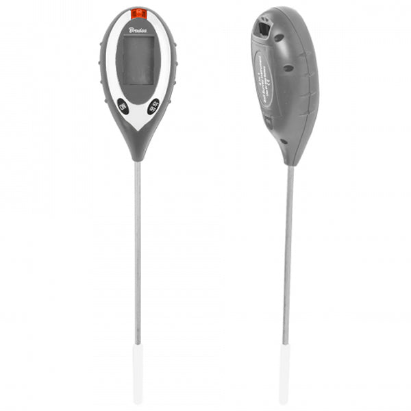 Soil Meter 4 Functions Acidity Moisture Insolation Temperature LCD 20cm Probe