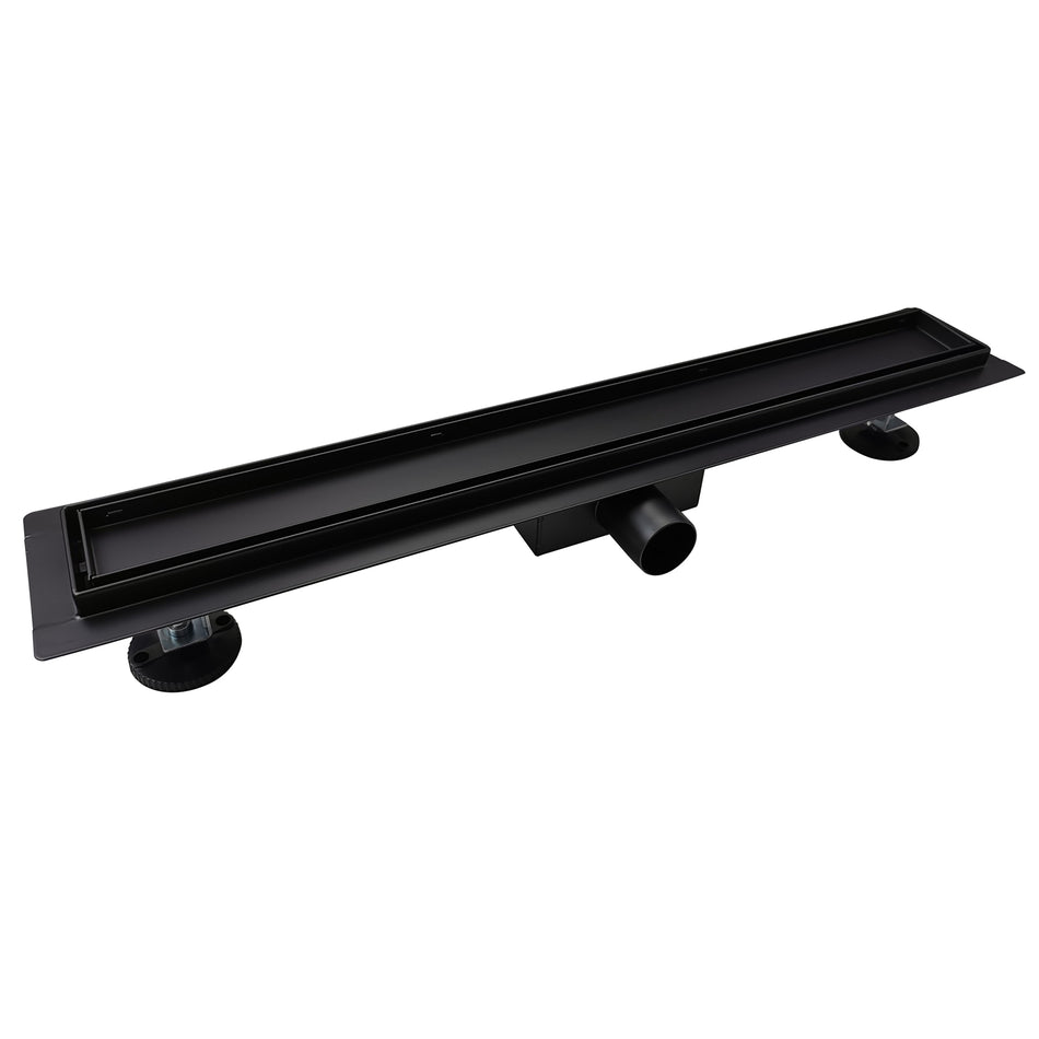 80cm Black Stainless Steel Bathroom Floor Linear Shower Drain Channel