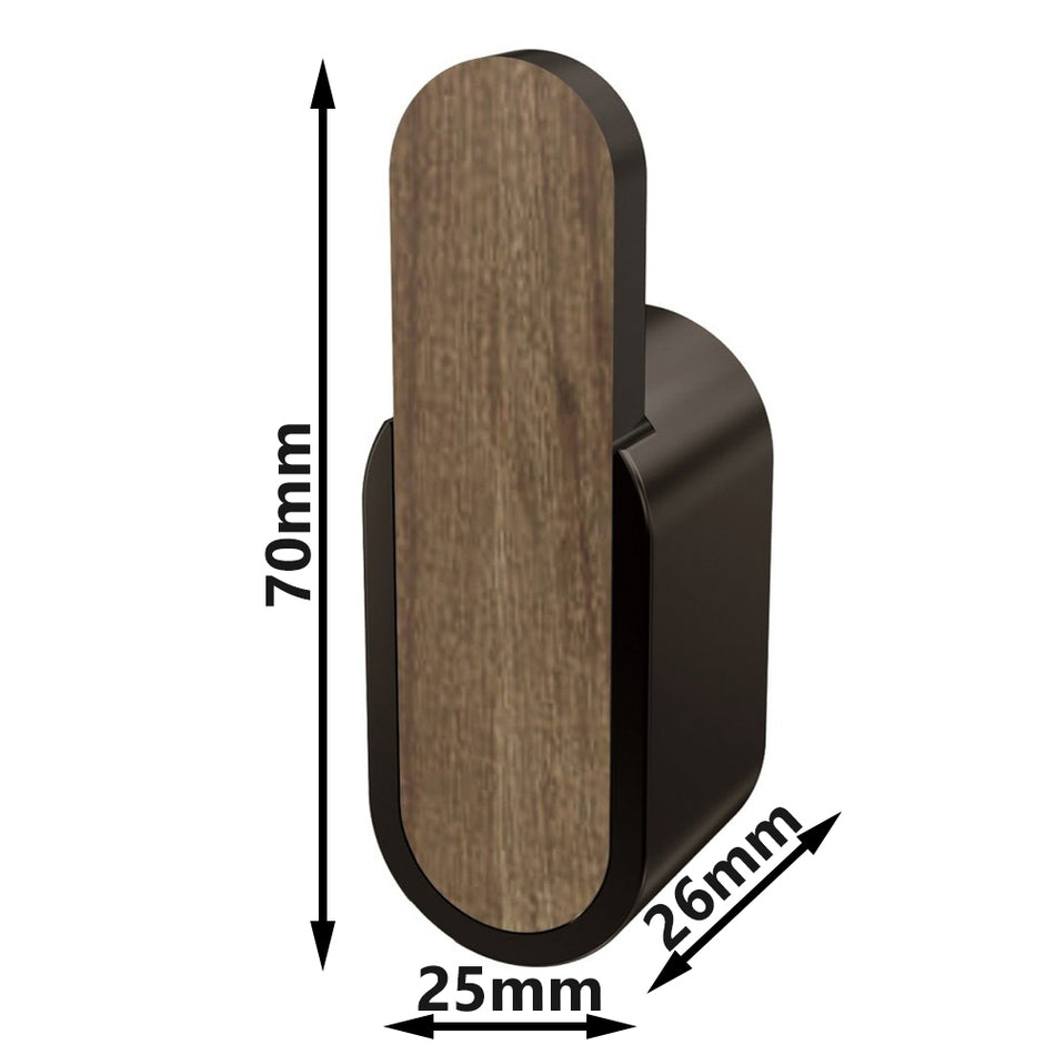 Matte Black/Brown Single Hook Towel Hanger Wall Mounted WC Bathroom Accessories