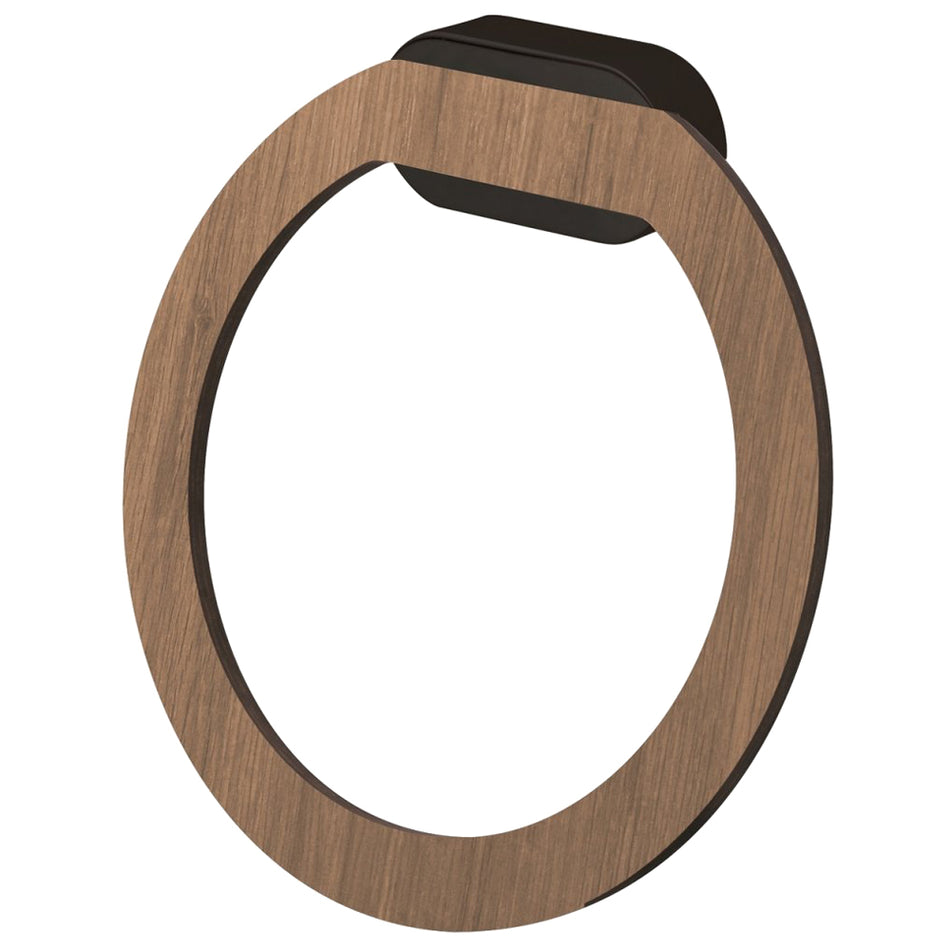 Matte Black/Brown Oval Towel Holder Ring Wall Mounted WC Bathroom Accessories