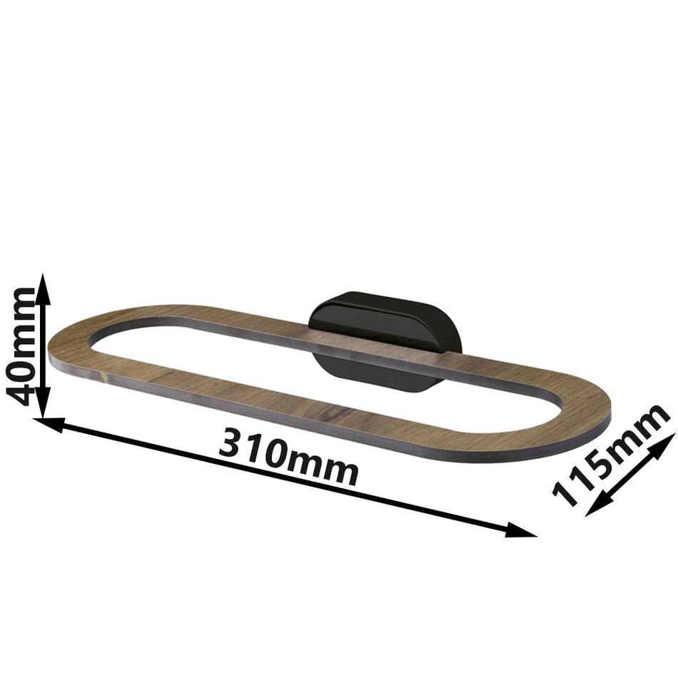 Matte Black/Brown 310mm Towel Holder Wall Mounted WC Bathroom Accessories