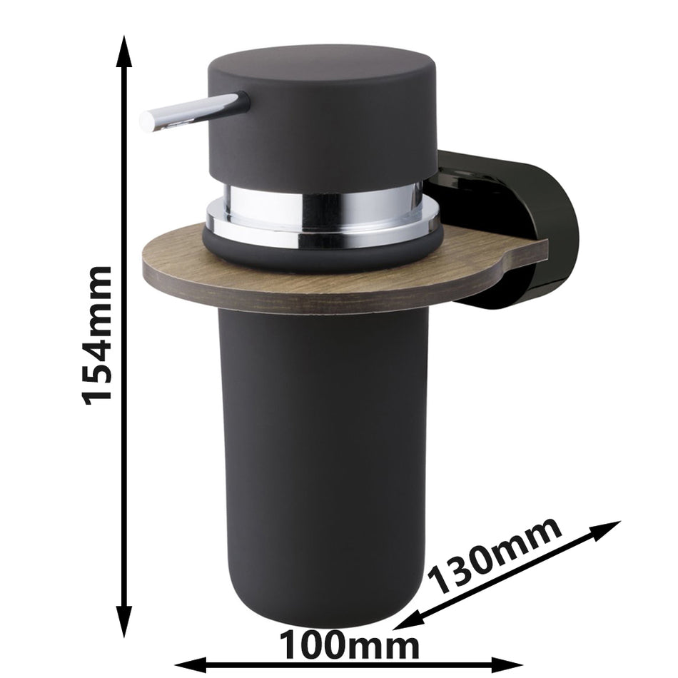 Matte Black/Brown Liquid Soap Dispenser Tank Wall Mounted WC Bathroom Accessories