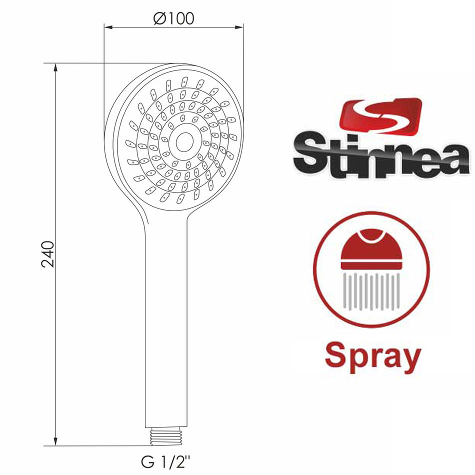 Słuchawka Prysznicowa SAGITTA 1-funkcyjna Chromowana