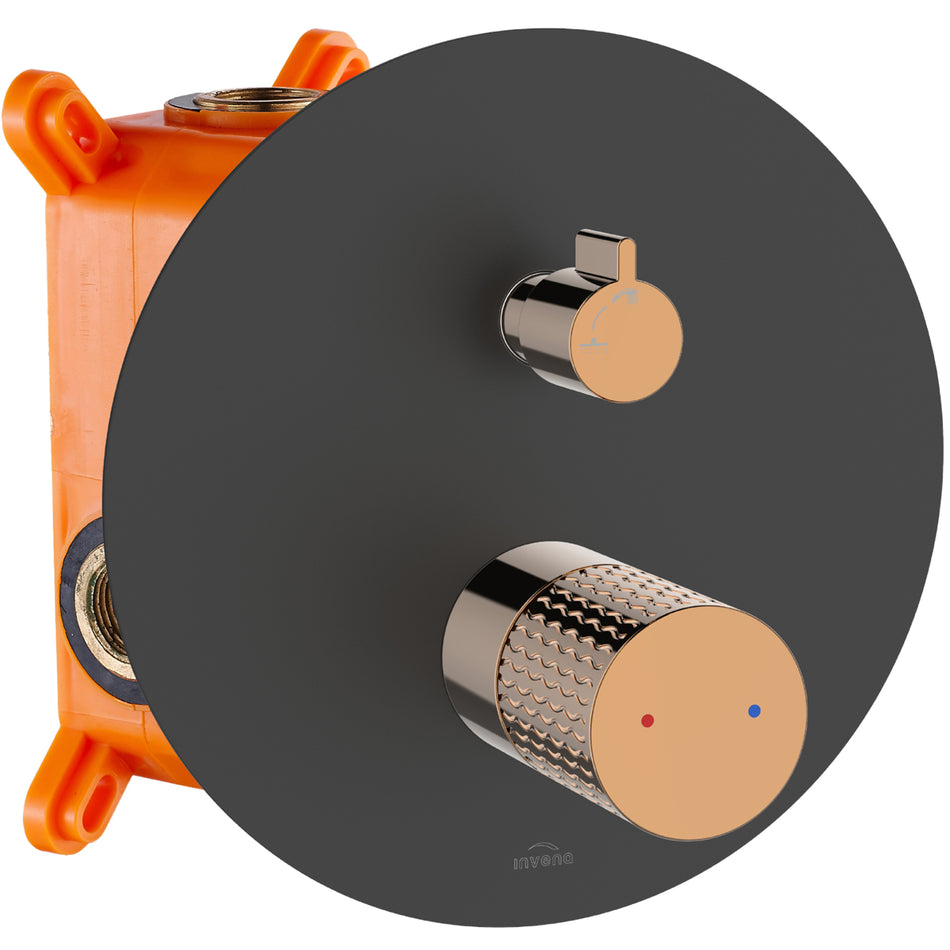 Concealed Black/Rose Gold Shower Set Rainfall Wallmounted Set Handshower MOONLIGHT