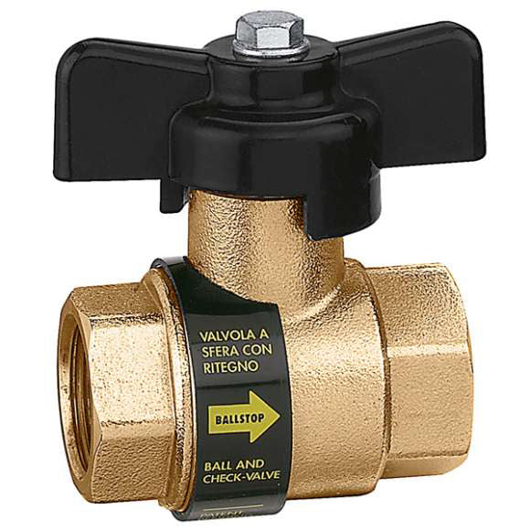 1/2 Inch Ball Valve With Integrated Check Non-return Valve Caleffi 3230 Ballstop