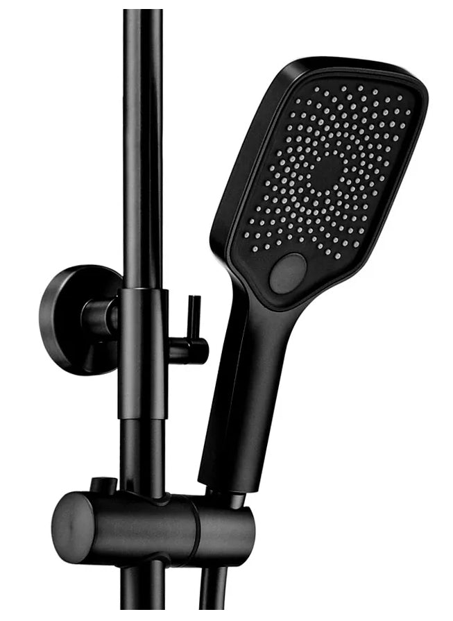 Black Thermostatic Shower Mixer Rainfall REA ROB