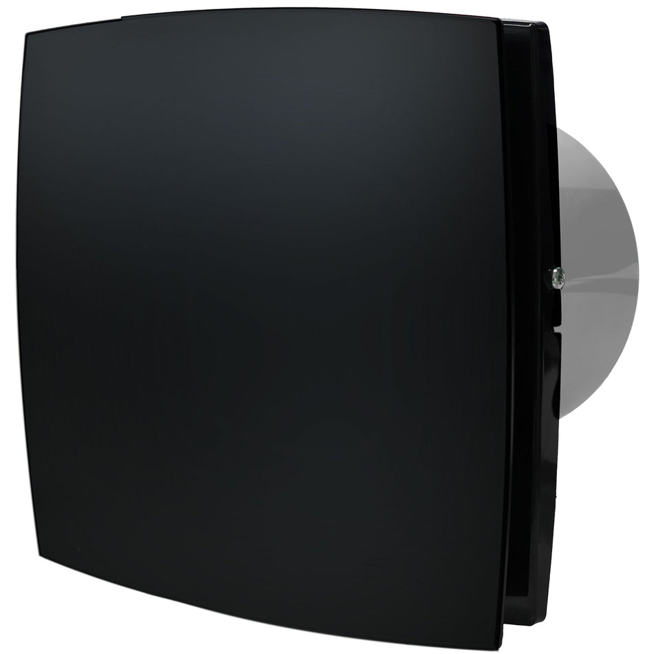 Timer 125mm Black Wall Extractor Ventilation Fan Matte Front Panel