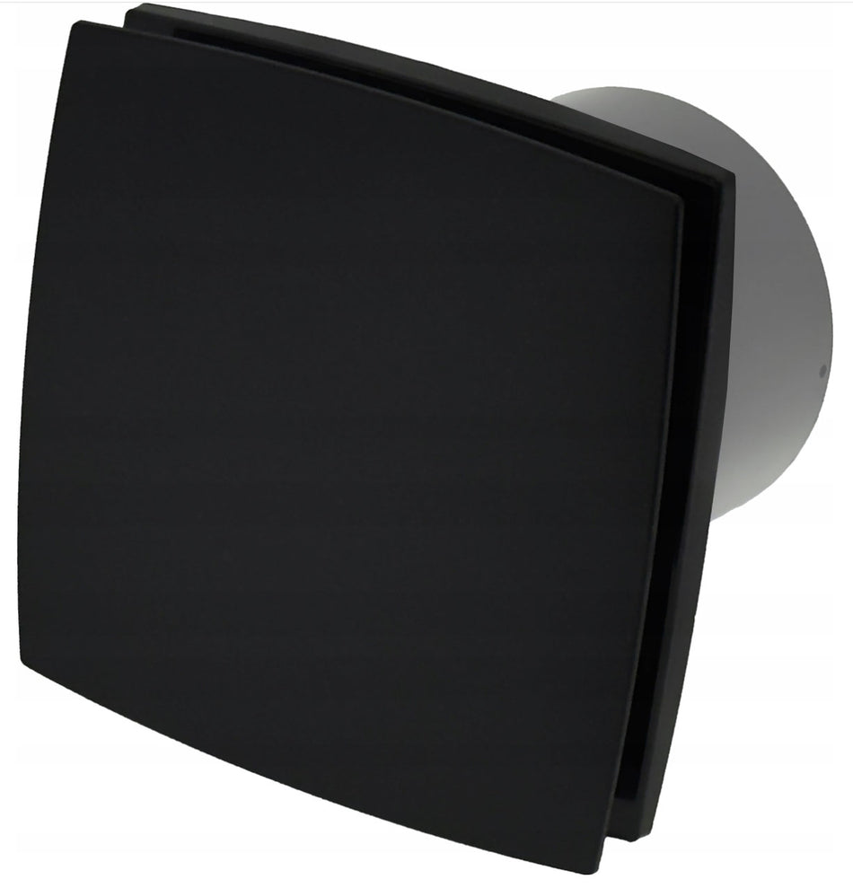 Timer 125mm Black Wall Extractor Ventilation Fan Matte Front Panel