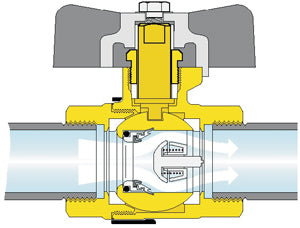 1/2 Inch Ball Valve With Integrated Check Non-return Valve Caleffi 3230 Ballstop