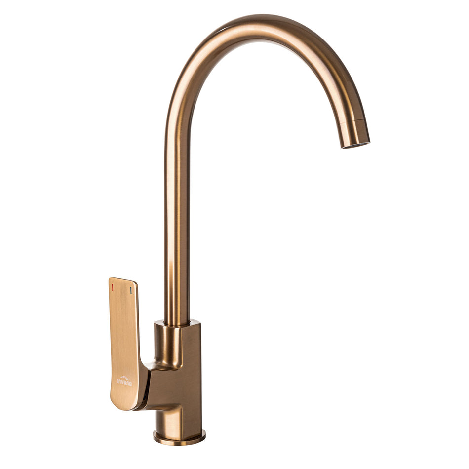 Brushed Copper Kitchen Sink Tap Basin Standing Faucet Mixer NERI PLUS