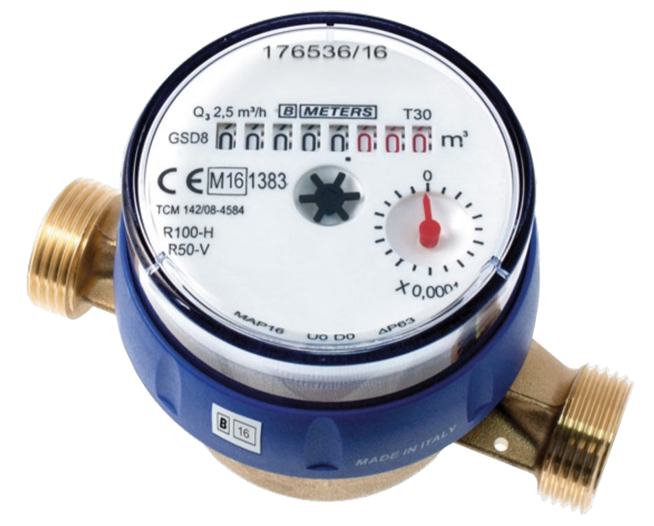 1/2" BSP DN15 Cold Water Meter High Quality Single Jet Flow Counter Check