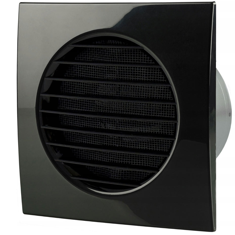 Timer 125mm Black Wall/Ceiling Extractor Ventilation Fan Ball Bearings